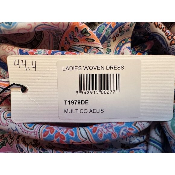 Molly Bracken Ladies Woven Long Backless Dress Multicolor Paisley XL Ruffle Hem - Picture 10 of 10